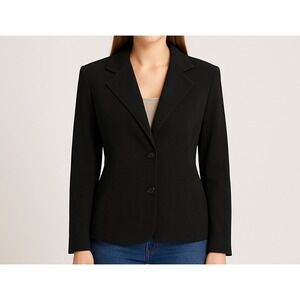 David Paul Black Suede Blazer Size 14 | Quiet Luxury Tailored Essential‎